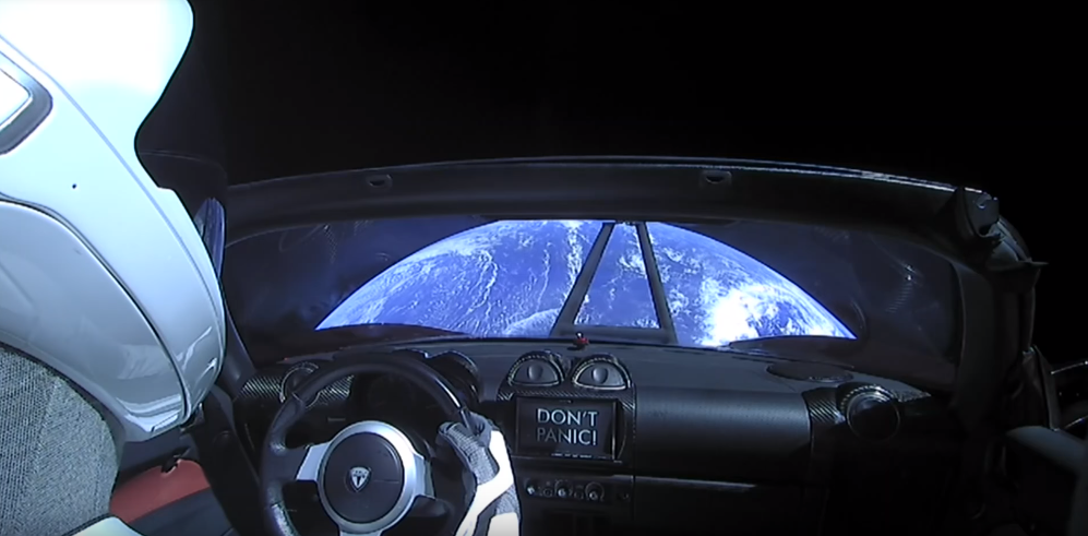 Tesla car in space